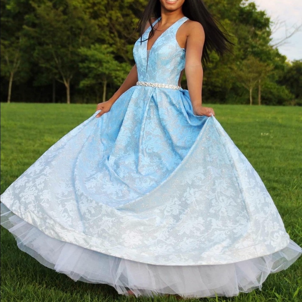Blue Ombré Prom Dress